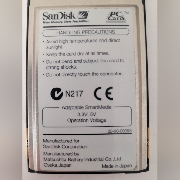 SanDisk PC Card Adapter for Smart Media Grade A Flash Memory Card SDDR-60-01 - Picture 3 of 3